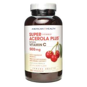  American Health Chewable Vitamin C Super Acerola Plus 500 