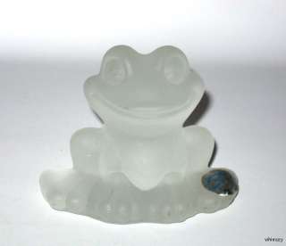 Goebel Satin Glass Frog Paperweight Charlottenhutte  