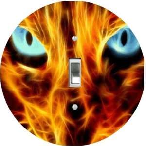  Rikki KnightTM Lion Eyes on Fire Art Light Switch Plate 