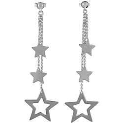 Sterling Silver Dangling Star Earrings  Overstock