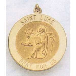 14k Gold Saint Luke Medal Jewelry