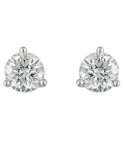 Platinum 3/4ct TDW Diamond Stud Earrings (G H, I1)  Overstock