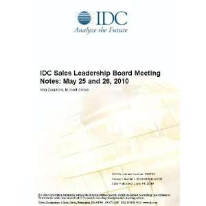  IDC Sales Leadership Board Meeting Notes: May 25 and 26 