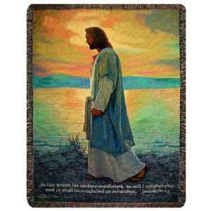 Walk With Me With Verse By Greg Olsen Tapestry Throw Blanket 51X68 