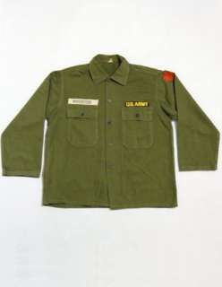 Vintage 60s Vietnam Era US ARMY OG 107 13 Star Button NAMED Fatigue 