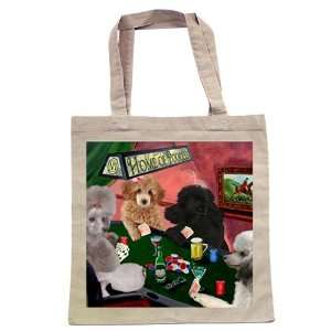  Poodle Four Dogs Playing Poker Tote