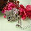 2012 years NEW hot High quality hello kitty pink bow Crystal necklace 