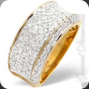 GD Genuine Mens Diamond Pave Ring 18K Heavy Solid Gold  