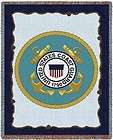 Coast Guard Seal Tapestry Afghan Throw Made in USA Military Blanket or 