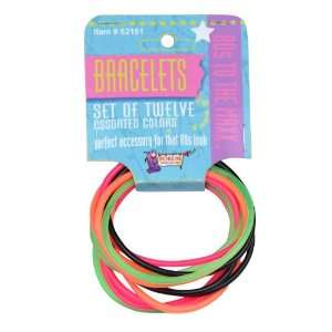   By California Costumes Jelly Bracelet Set / Black   Size Multi Colored