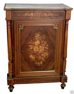 FLORAL INLAID BRONZE MOUNTED MUSIC CABINET (14356)  