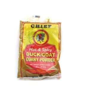 CHIEF HOT & SPICY CURRY POWDER, 3OZ, 85G, DUCK AND GOAT BLEND MADE IN 