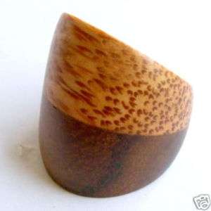 Ring Coconut n Sono wood band organic AR036, sizes 4 14  