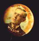 WIN WITH WILSON Woodrow Wilson Vintage Presidential Campaign Color 