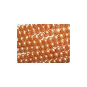  Cultured Freshwater Orange Sherbet Potato Pearls 5 6mm 