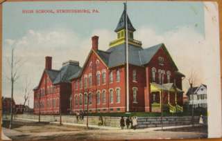 1908 Postcard: High School Stroudsburg, Pennsylvania PA  