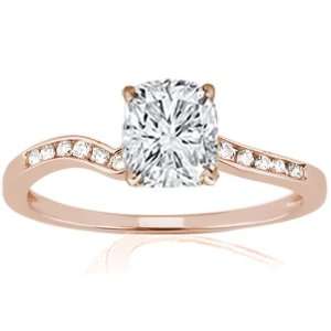 Ct Cushion Cut Petite Diamond Intertwined Engagement Ring Channel 