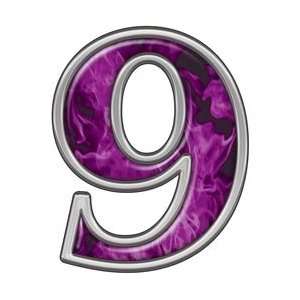 : Reflective Number 9 with Inferno Purple Flames   2 h   REFLECTIVE 