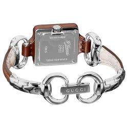 Gucci Womens 1921 Bangle Style Brown Leather Watch  