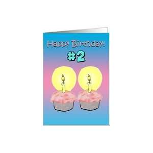  Happy Birthday 2 Two Years Old Cupcake Candles Card Card: Toys & Games