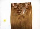   15 7Pcs Clip in 100% remy human Hair Extensions #12 light brown HOT