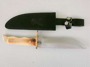Chipaway Cutlery Bone Grip Hunting Knife Blade W Sheath  