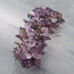   Purple Stone Grid Beaded Toggle Bracelet (Philippines)  