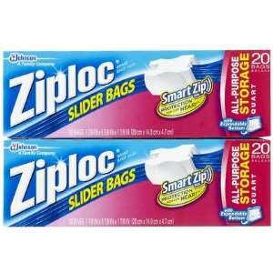  Ziploc Slider Storage Bag, 20 ct 2 ct (Quantity of 4 
