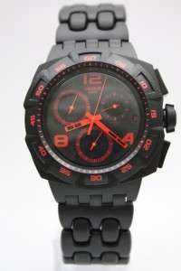 New Swatch Black Dunes Red Chronograph Date Watch 44mm SUIB408  
