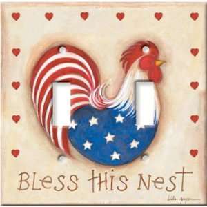   Plate Cover Art Bless This Nest Farm Animal DBL
