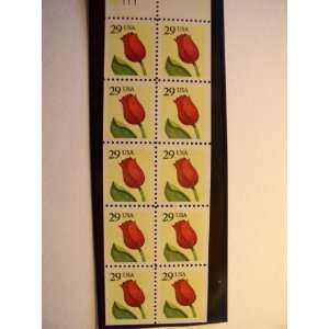   , 1991, Flower, S# 2527a, Booklet Pane of 10, 29 Cent Stamps, MNH