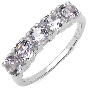  1.10 Carat Genuine Amethyst Sterling Silver Ring: Jewelry