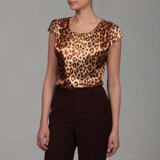 Evan Picone Womens Leopard Print Blouse  Overstock