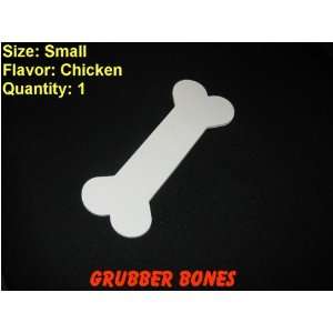  1 Small Grubber Bone Chew Toy, Chicken Flavored 