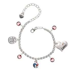 Mini Red, White & Blue Volleyball or Water Polo Ball Love & Luck Charm 