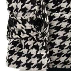 Coffee Shop Womens Belted Houndstooth Wool Coat  