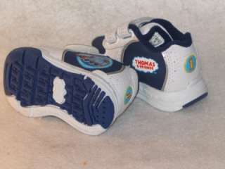 These cute Thomas the Train athletic style walking shoes have velcro 