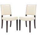 Bowery Brown Clay Leather Side Chairs (Set of 2)  