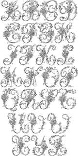 Victorian Whitework Font machine embroidery designs 5x7  