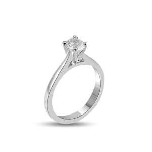  0.73 Ct GIA Certified Diamond Solitaire Ring in 14k White 