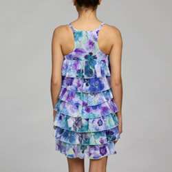 Argenti Womens Ruffled Sleeveless Floral Dress  Overstock