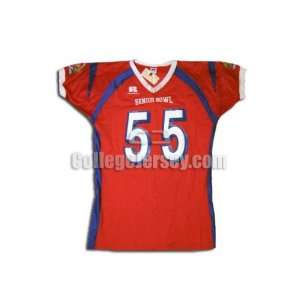  Red No. 55 Game Used Mississippi State Russell Football 