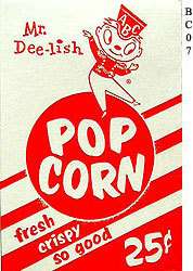 Vintage 1950s Movie Theater Popcorn Box Orig Authentic  