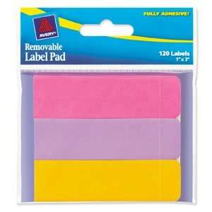 AVE22010 Avery 22010   Removable Label Pads, 1 x 3, Assorted, 120/Pack