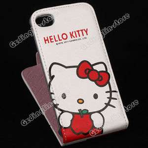 Hello Kitty Flip Leather Hard Case Pouch Cover Skin For Apple iPhone 4 