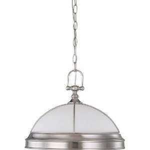 Nuvo 60/2818 Hanging Dome With Frosted Linen Glass, Brushed Nickel