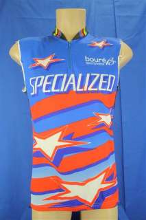 Boure Medium Specialized Red White Blue Sleeveless Cycling Bike Jersey