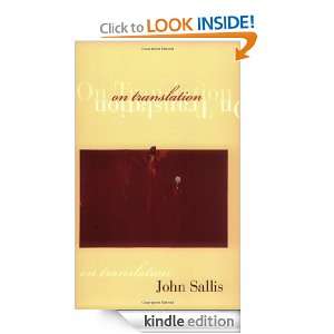 On Translation (Studies in Continental Thought) John Sallis  