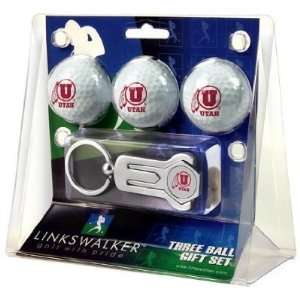  Utah Runnin Utes 3 Golf Ball Gift Pack w/ Hat Clip   NCAA College 