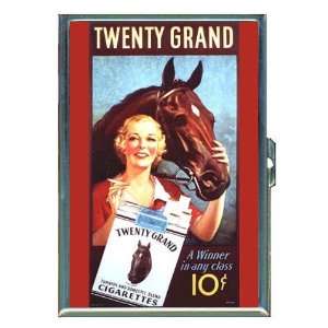  Retro Cigarette Ad Blonde with Horse ID Holder, Cigarette 